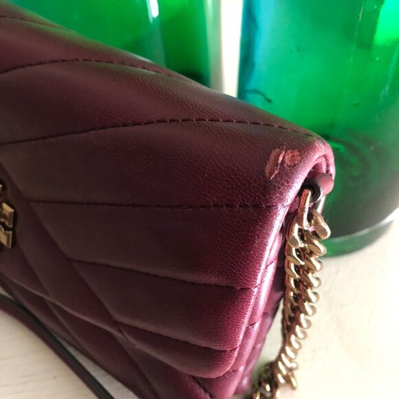 TORY BURCH Quilted Kira Chevron Shoulder Crossbody Bag Bordeaux - Picture 6 of 12